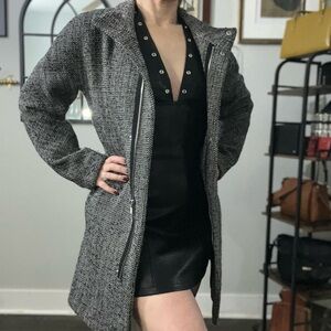 Express Black and Gray Trench Coat